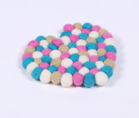 Thumbnail for Heart shaped ball coaster/Handmade felt ball coaster