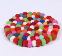 Thumbnail for Multicolored felt ball coaster/Handmade best felt coasters