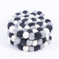 Thumbnail for Natural Tea Coasters, Round Felt Ball Coasters Set of 4, Wool Felt Coaster, Felted Coaster Active