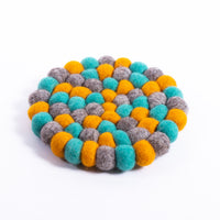 Thumbnail for Multicolored felt ball coaster/Handmade best felt coasters