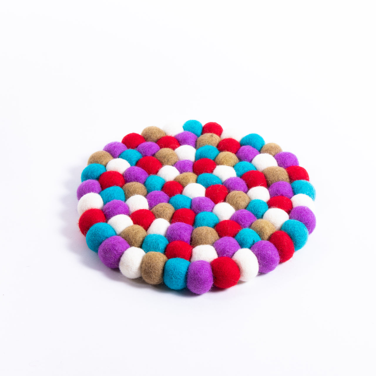 Multicolored felt ball coaster/Handmade best felt coasters