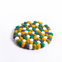 Thumbnail for Multicolored felt ball coaster/Handmade best felt coasters
