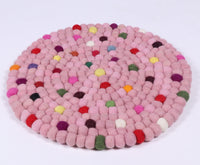 Thumbnail for Multi coloured round felt ball rugs