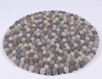 Thumbnail for Multi coloured round felt ball rugs