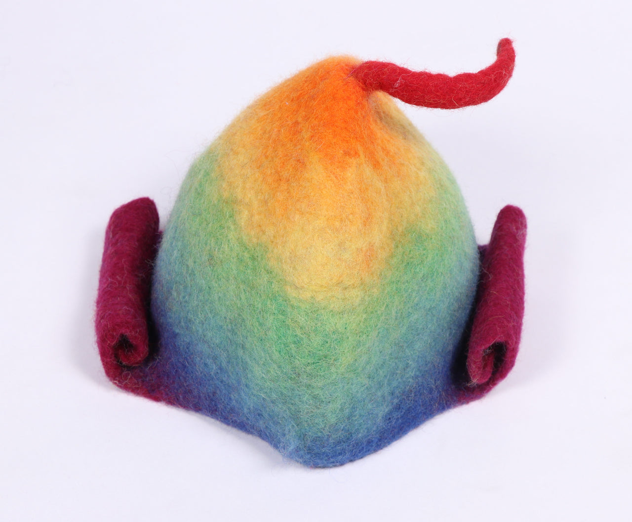 Rainbow felted hat