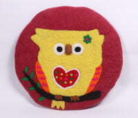 Thumbnail for Owl designed felt cushion