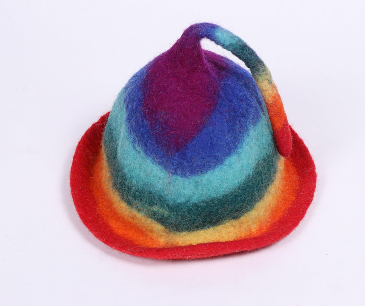 Rainbow felted hat
