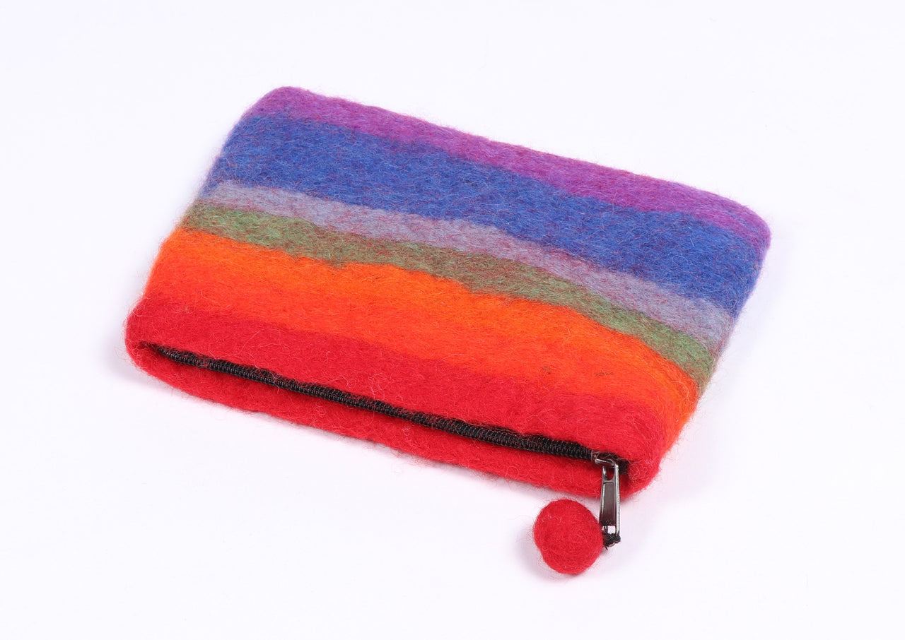 Colorful felt coin purse