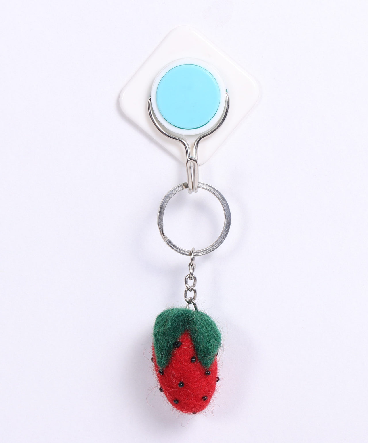 Strawberry felt keyrings