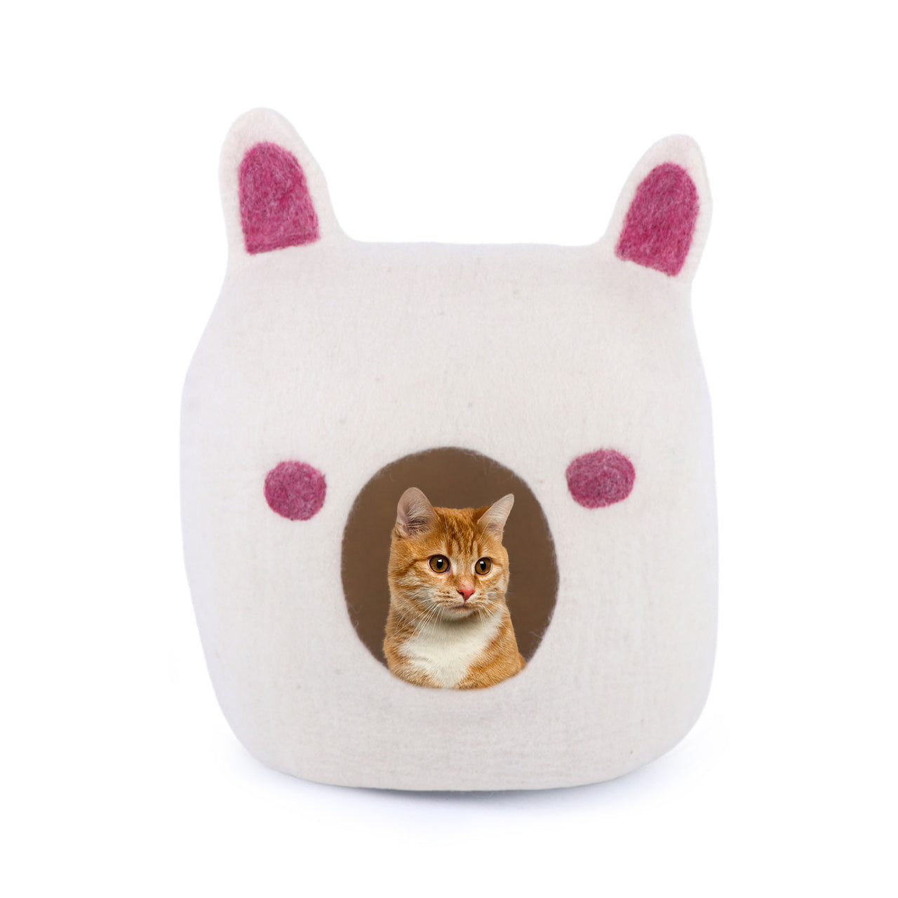 100% Natural Wool Cat Cave - Handmade Premium Shaped Felt