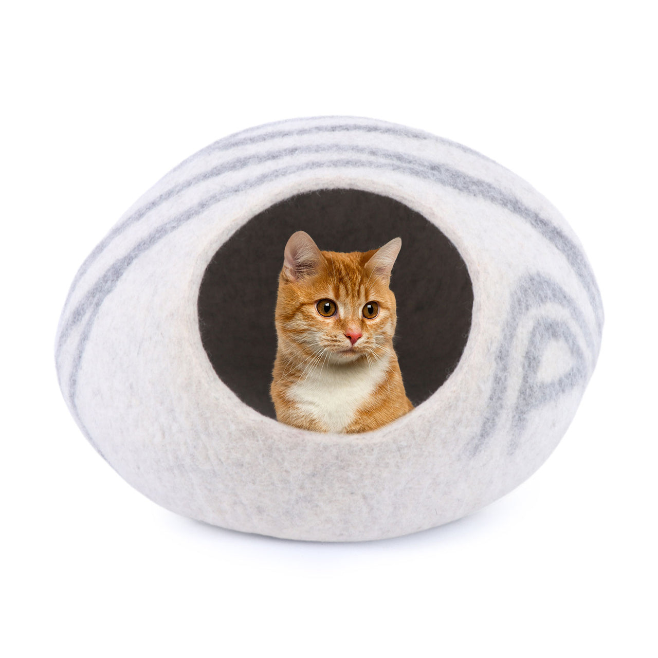 Pet Cave / Kitty Bed /Dog House / Felt Vessel - Hand Felted Wool - Crisp Modern Design