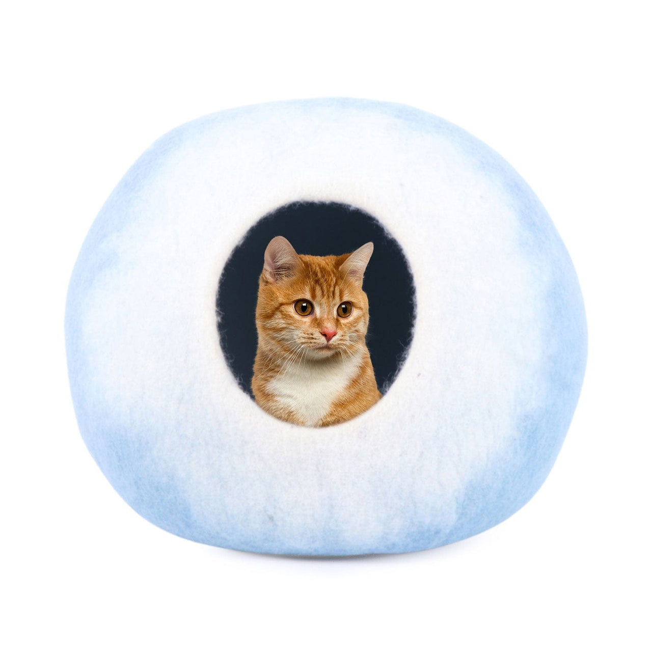 Feltcave Cat Cave Bed, Handmade from Wool, Enclosed Cat Bed, Cat Pod, Cat Dome Nest Hiding Place, Cozy Hideout Cat Igloo Pod for Indoor Cats