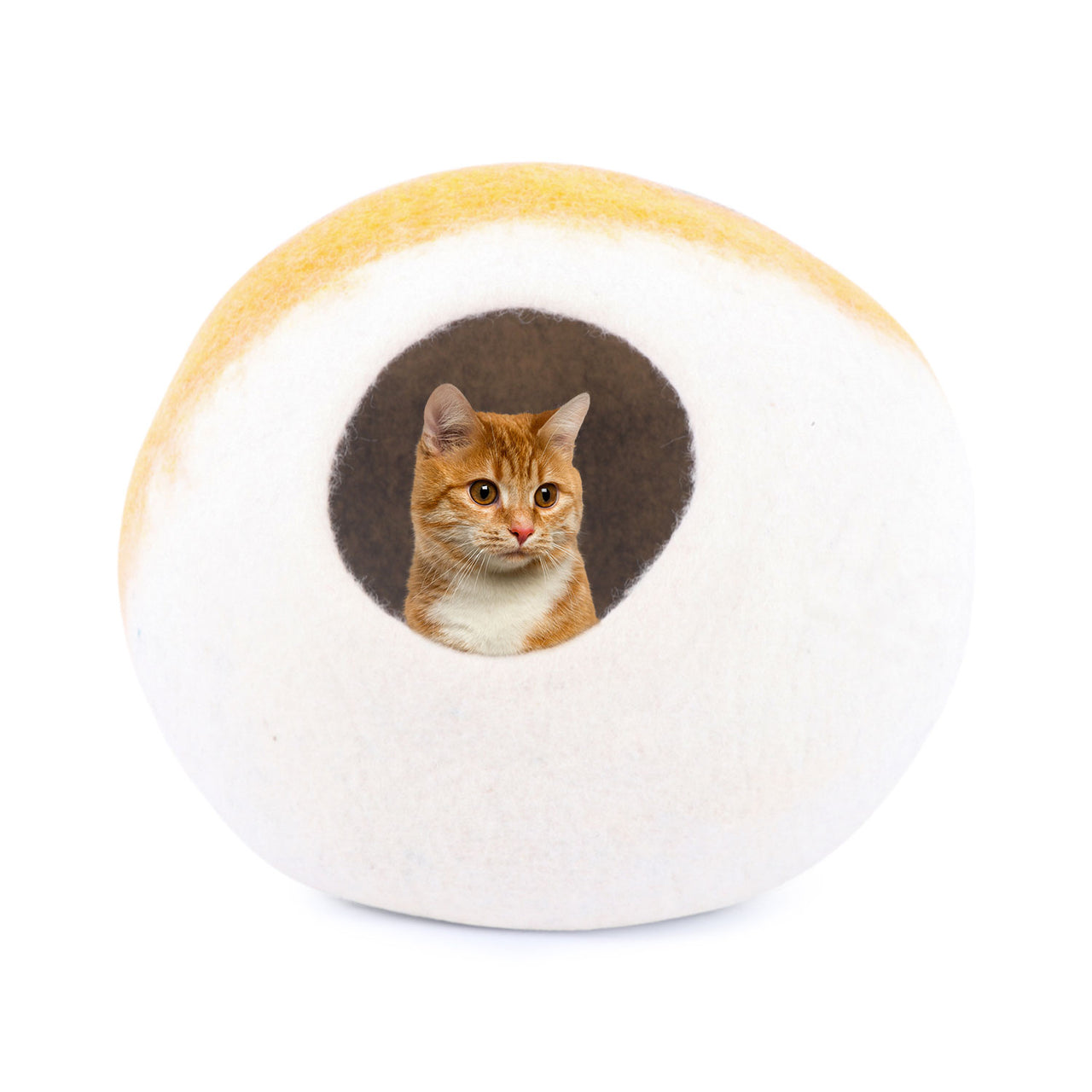 Felt and Wool Cat Cave Bed - Ecofriendly Felt Cat Cave for Cats and Kittens