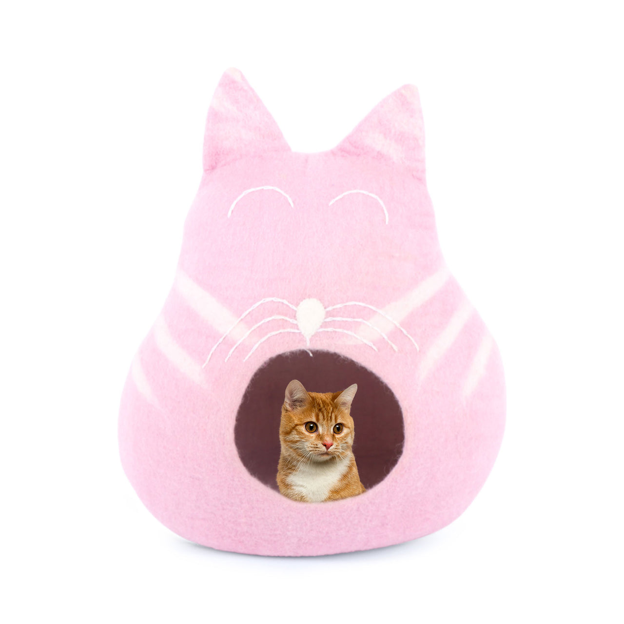 Felt and wool Premium Felt Cat Bed Cave - Handmade 100% Merino Wool Bed for Cats and Kittens