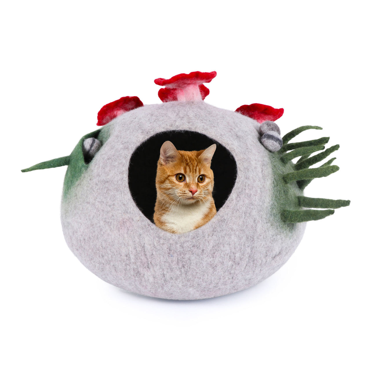 Flowery Wool Felt Cat Cave/Premium Felt Cat Cave/Felt Cat House