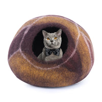 Thumbnail for Felt and Wool Felt Cat cave Bed and House for Indoor Kittens Ecm 100% Natural Merino Wool Extremely Cozy and Warm.
