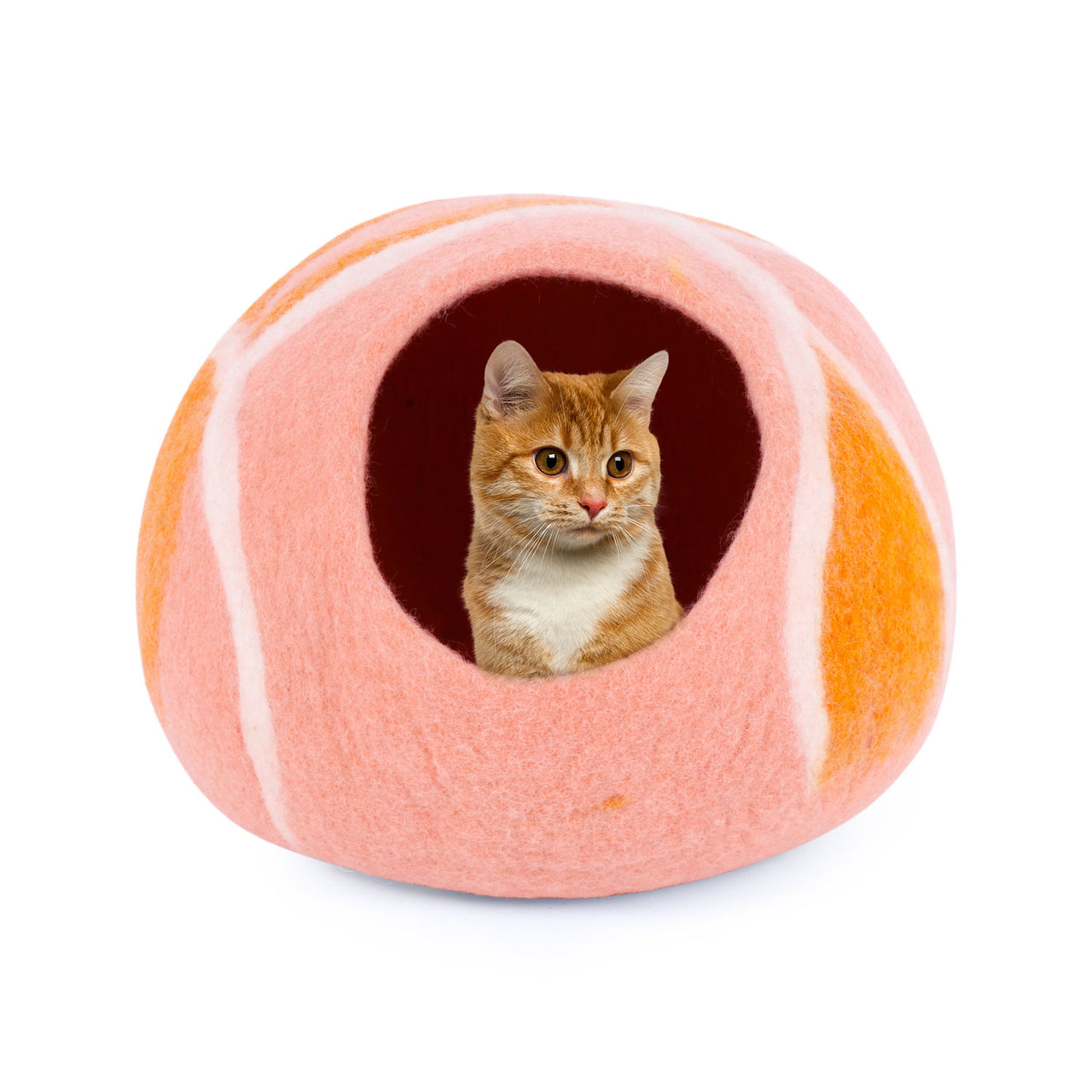 Felt and Wool Cat Cave Bed - Ecofriendly Felt Cat Cave for Cats and Kittens