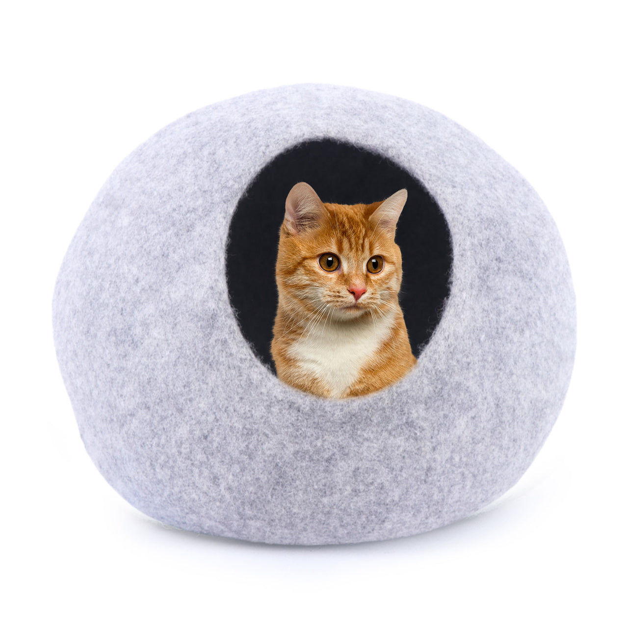 Felt cat cave, Hand Made Cat Cave from Nepal, Felted Wool Cat Cave Bed