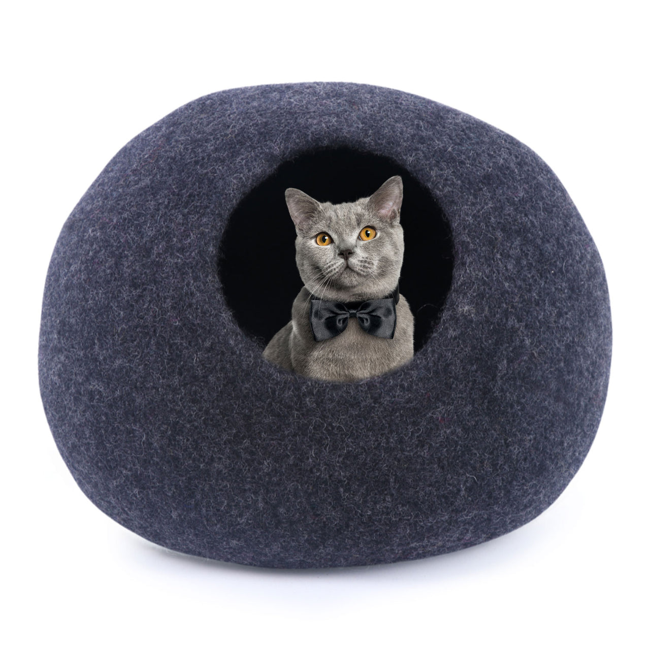 Felt and wool Premium Cat Bed Cave  - Eco Friendly 100% Merino Wool Beds for Cats and Kittens