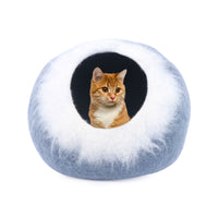 Thumbnail for Feltcave Cat Cave Bed, Handmade from Wool, Enclosed Cat Bed, Cat Pod, Cat Dome Nest Hiding Place, Cozy Hideout Cat Igloo Pod for Indoor Cats
