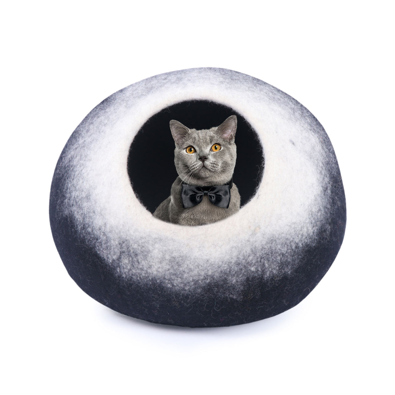 Felt Cat Cave, Handmade from Wool, Cozy Hideout Cat Igloo Pod for Indoor Cats