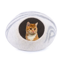 Thumbnail for Feltcave Cat Cave Bed, Handmade from Wool, Enclosed Cat Bed, Cat Pod, Cat Dome Nest Hiding Place, Cozy Hideout Cat Igloo Pod for Indoor Cats