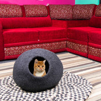 Thumbnail for Felted Wool Cat Cave, Wool Cat Cave