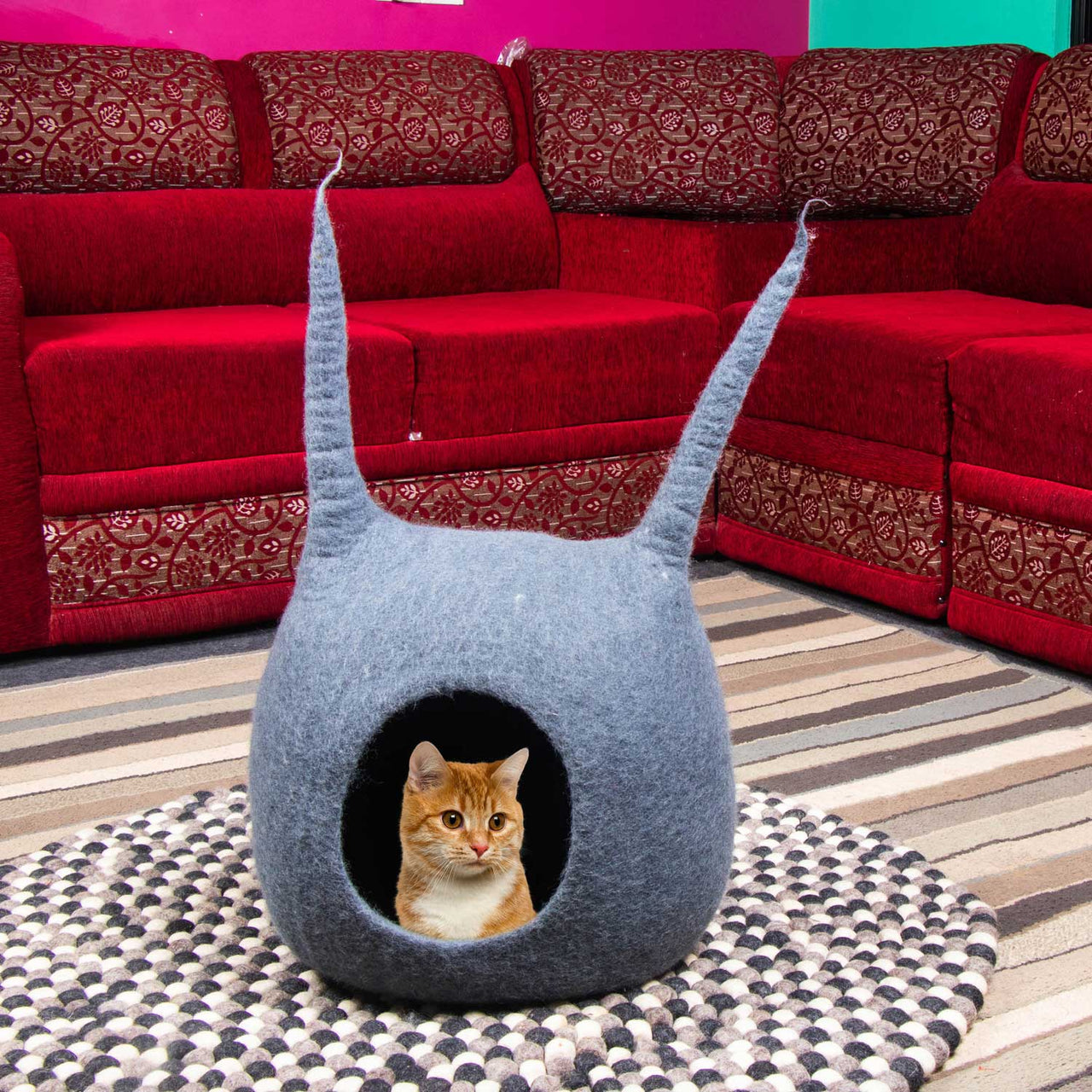 Wool Cat Cave, Felted Wool Cat Cave, Felt Cat Cave