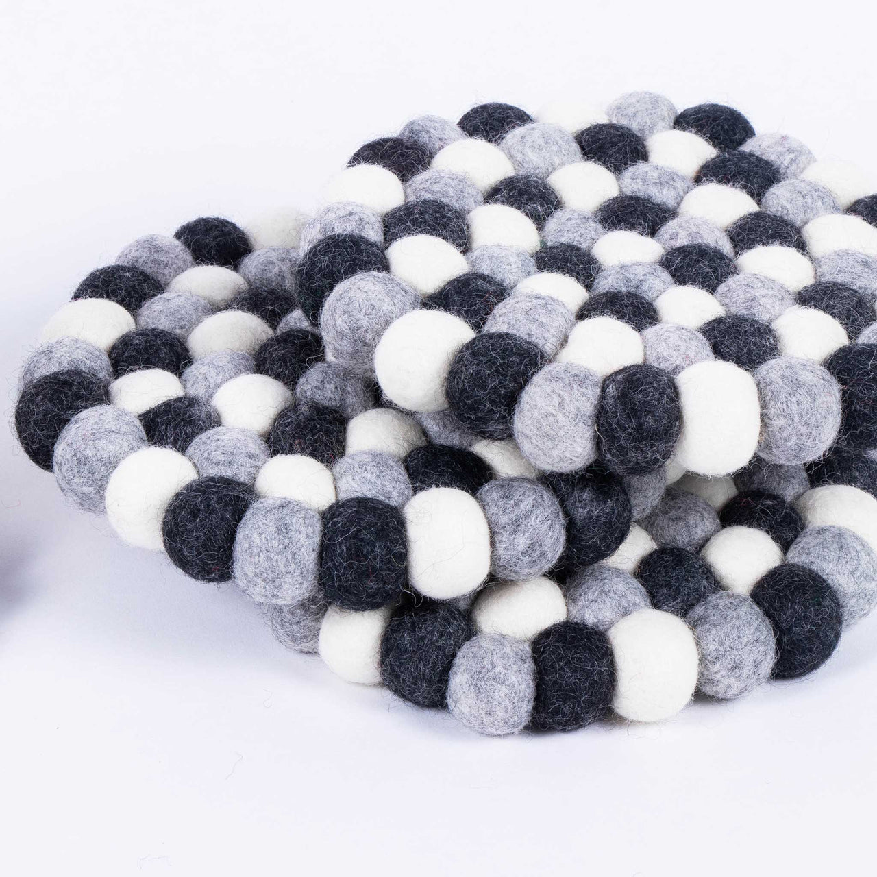 Handmade, Wool Pom Poms, Housewarming Gift, Nepalese Wool Round Pad