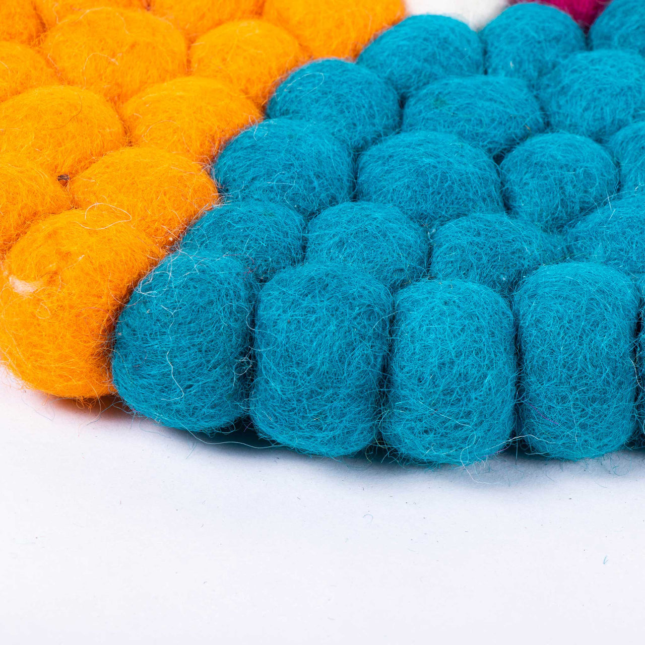 Multi Color Felt Ball Trivet Made by 100% Woolen