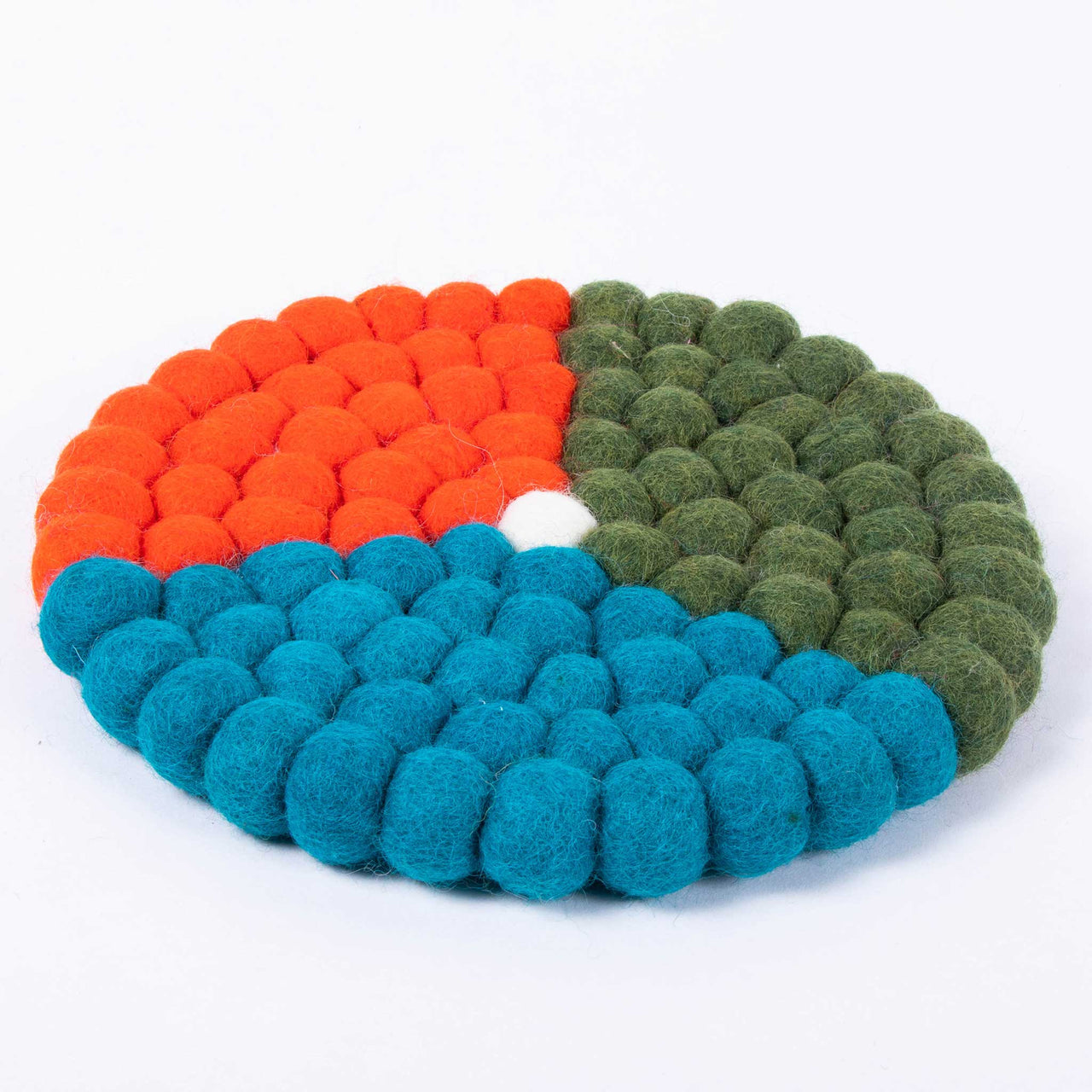 Round Shaped Multi Color Felt Ball Trivet