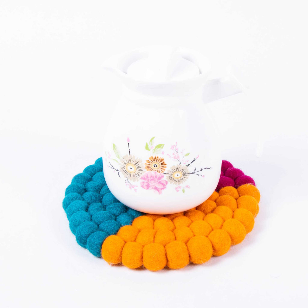 Multi Color Felt Ball Trivet Made by 100% Woolen