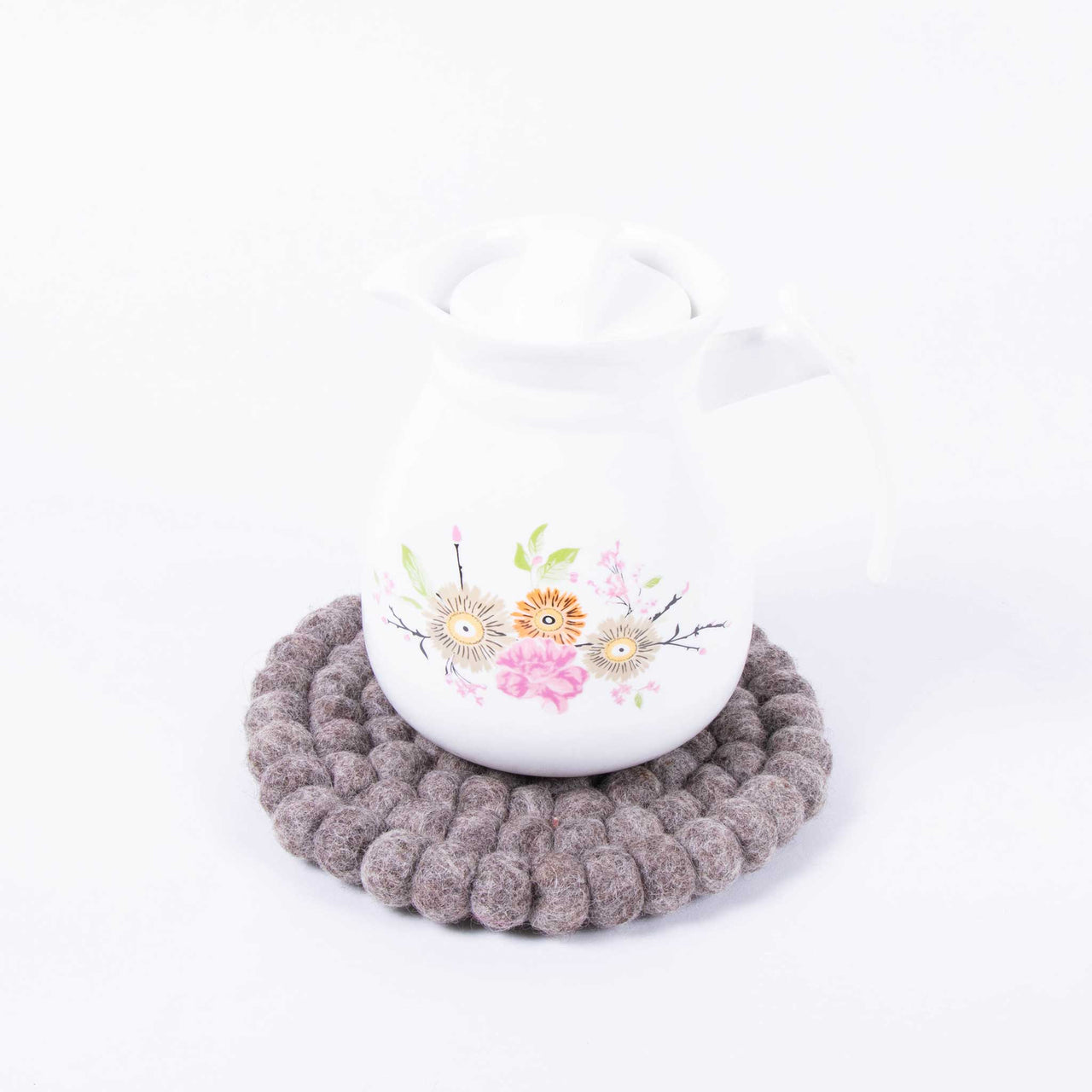 Natural Brown Felt Ball Trivet