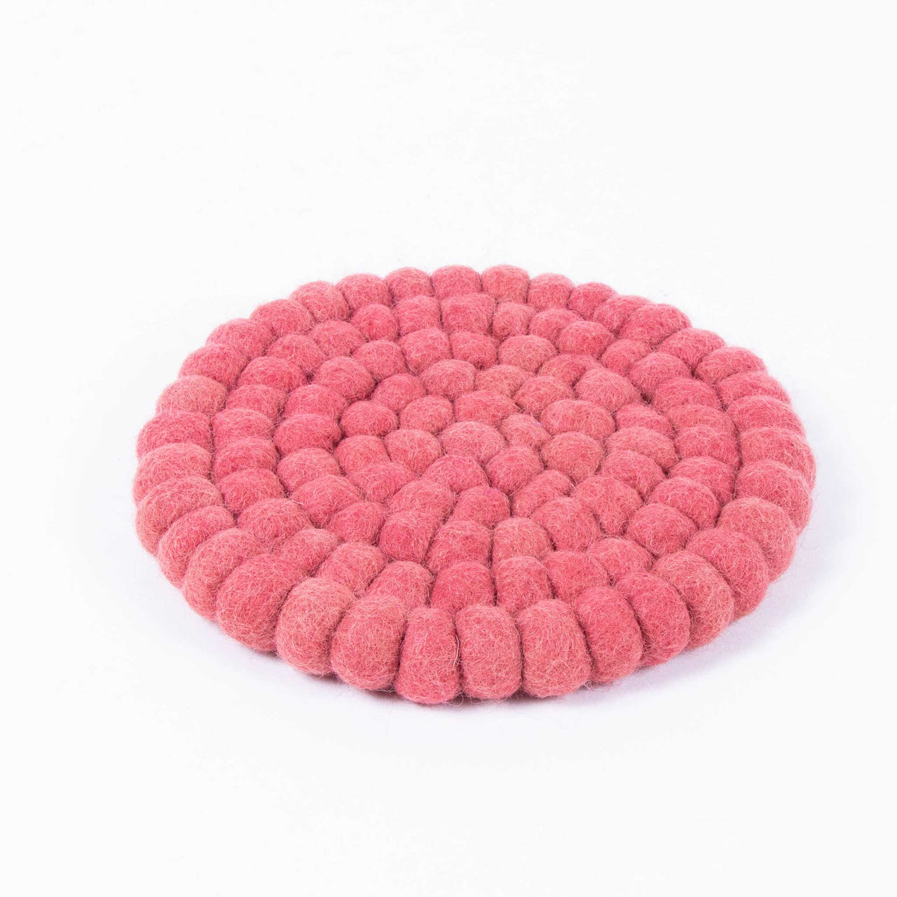 Peach Pink Color Felt Ball Trivet