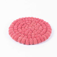 Thumbnail for Peach Pink Color Felt Ball Trivet