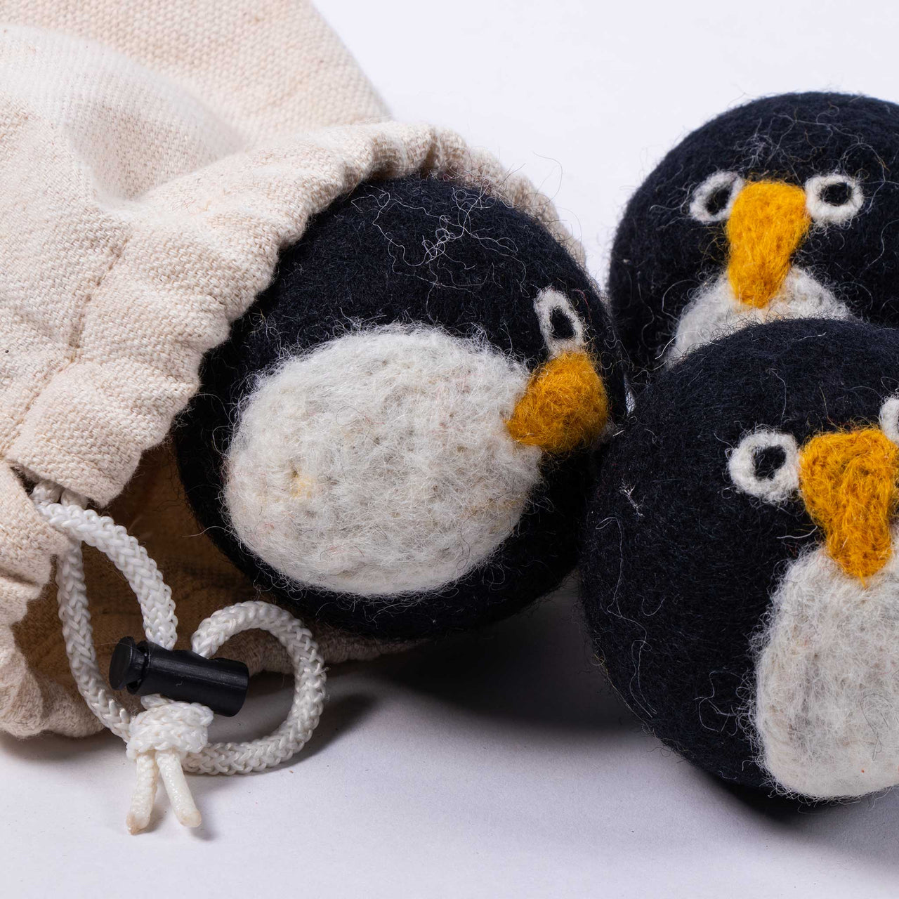 Penguin Wool Felt Dryer Balls