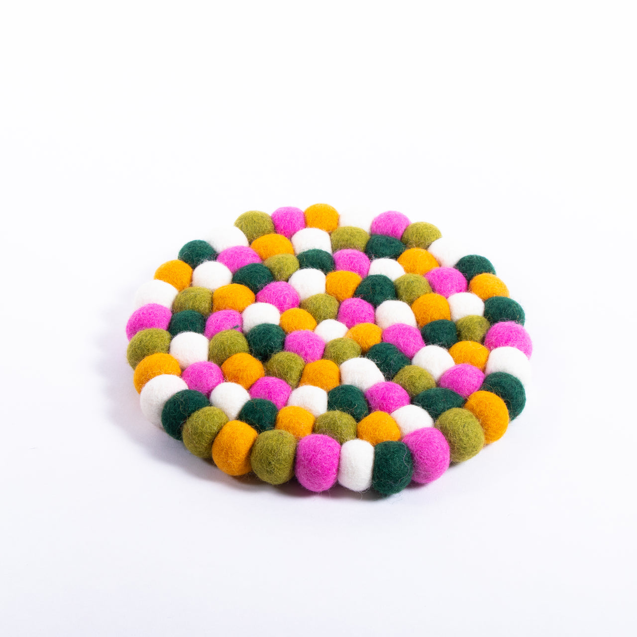 Multicolored felt ball coaster/Handmade best felt coasters