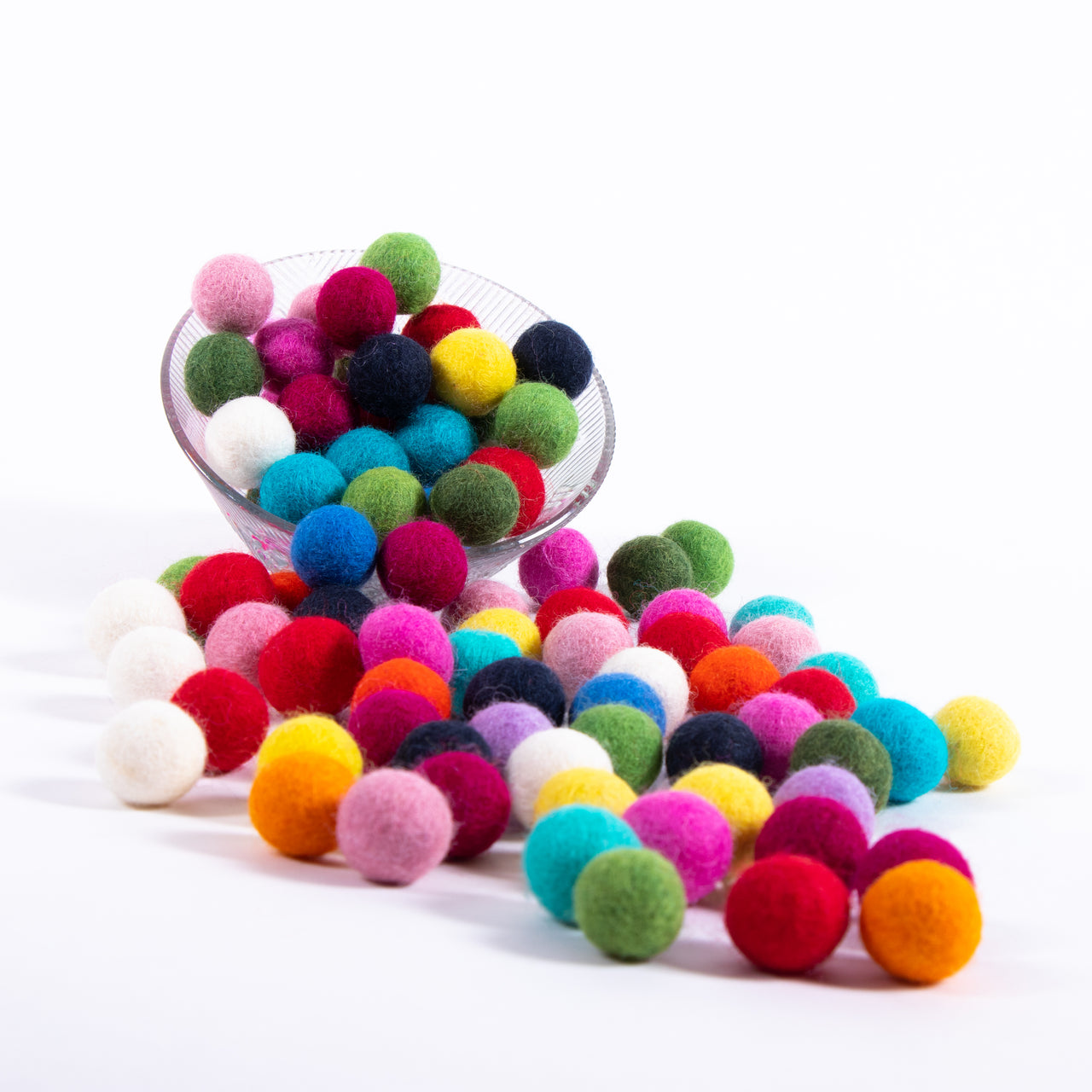 Luckforest Natural Wool Felt Balls Pom Poms, 30 Pcs 15 Colors for Crafts, Garland, Felting, Baby Mobile, and Decor 0.8 inch Nepalese 100% New