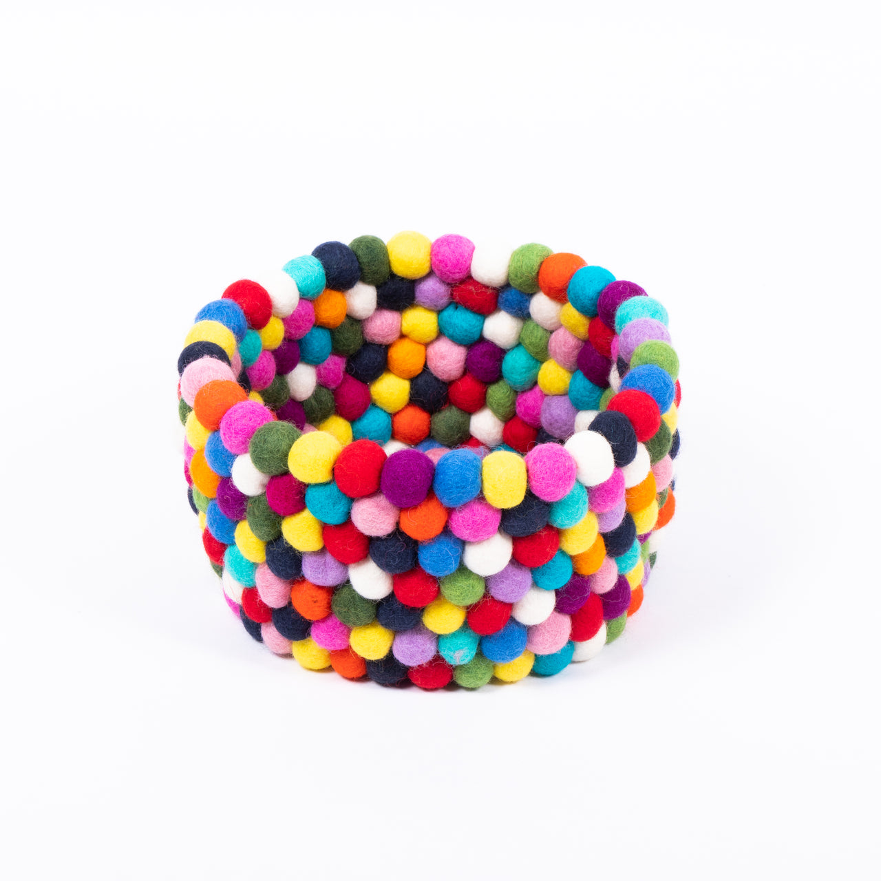 Multi coloured felt ball baskets
