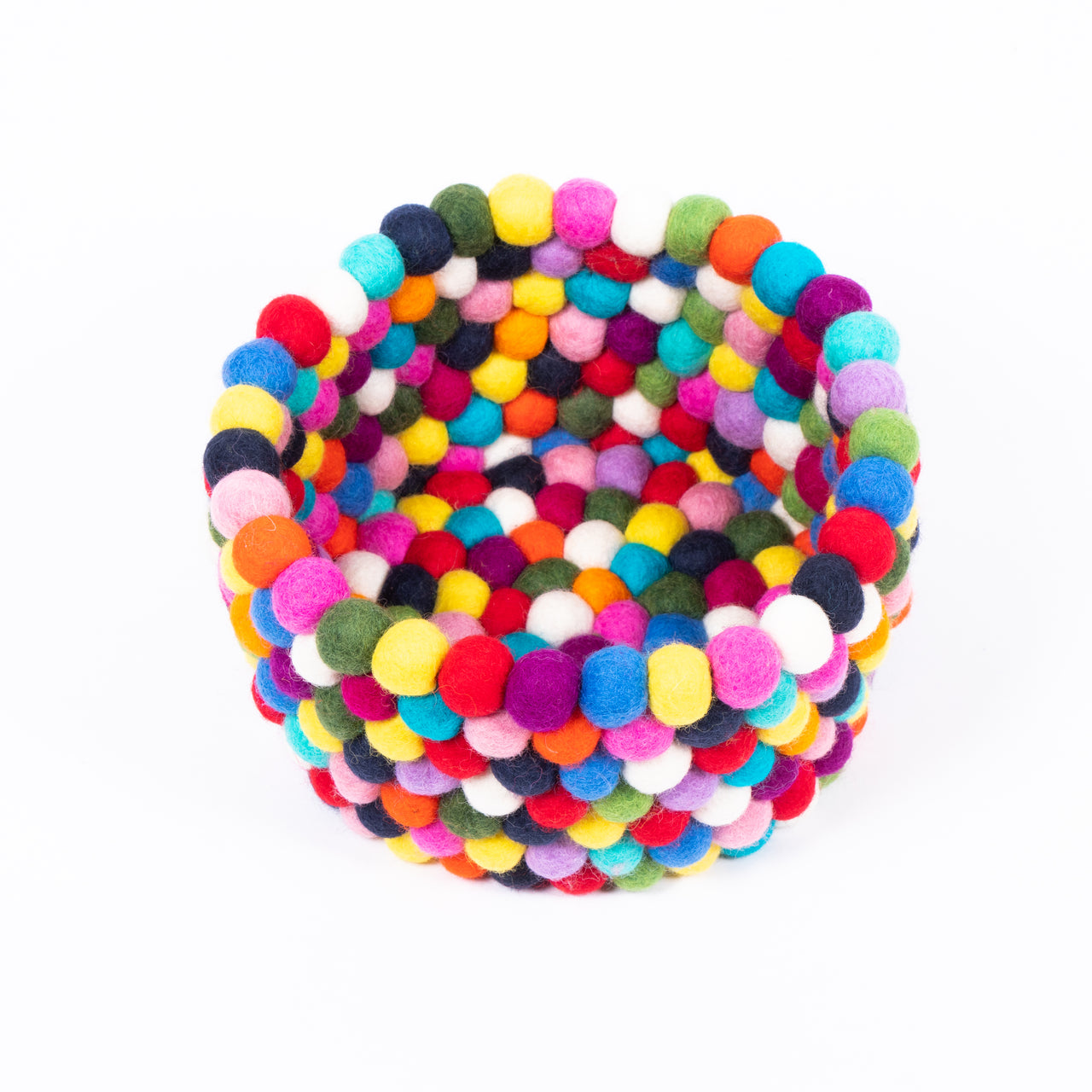 Multi coloured felt ball baskets