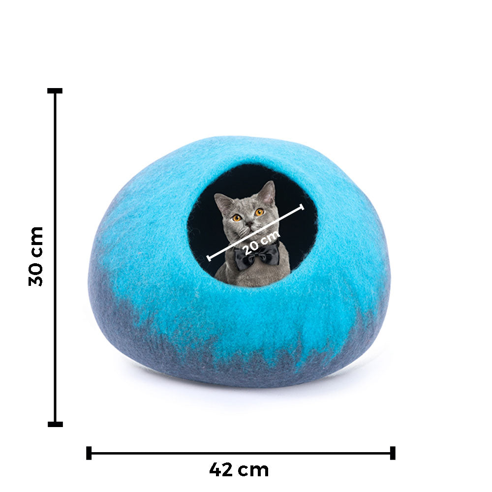 Felt Cat Cave, Wool Cat Cave, Enclosed Cat Bed, Cat Pod, Cat Dome Nest Hiding Place