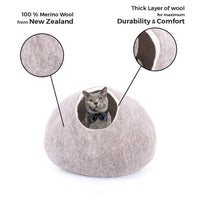 Thumbnail for Felt cat cave, Hand Made Cat Cave from Nepal, Felted Wool Cat Cave Bed