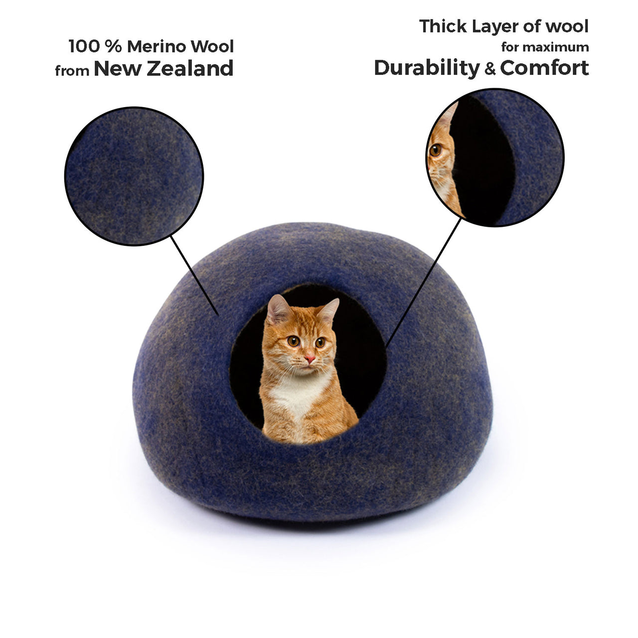 Felt cat cave round