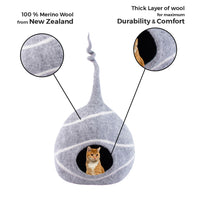 Thumbnail for Grey natural tendril felt cat cave